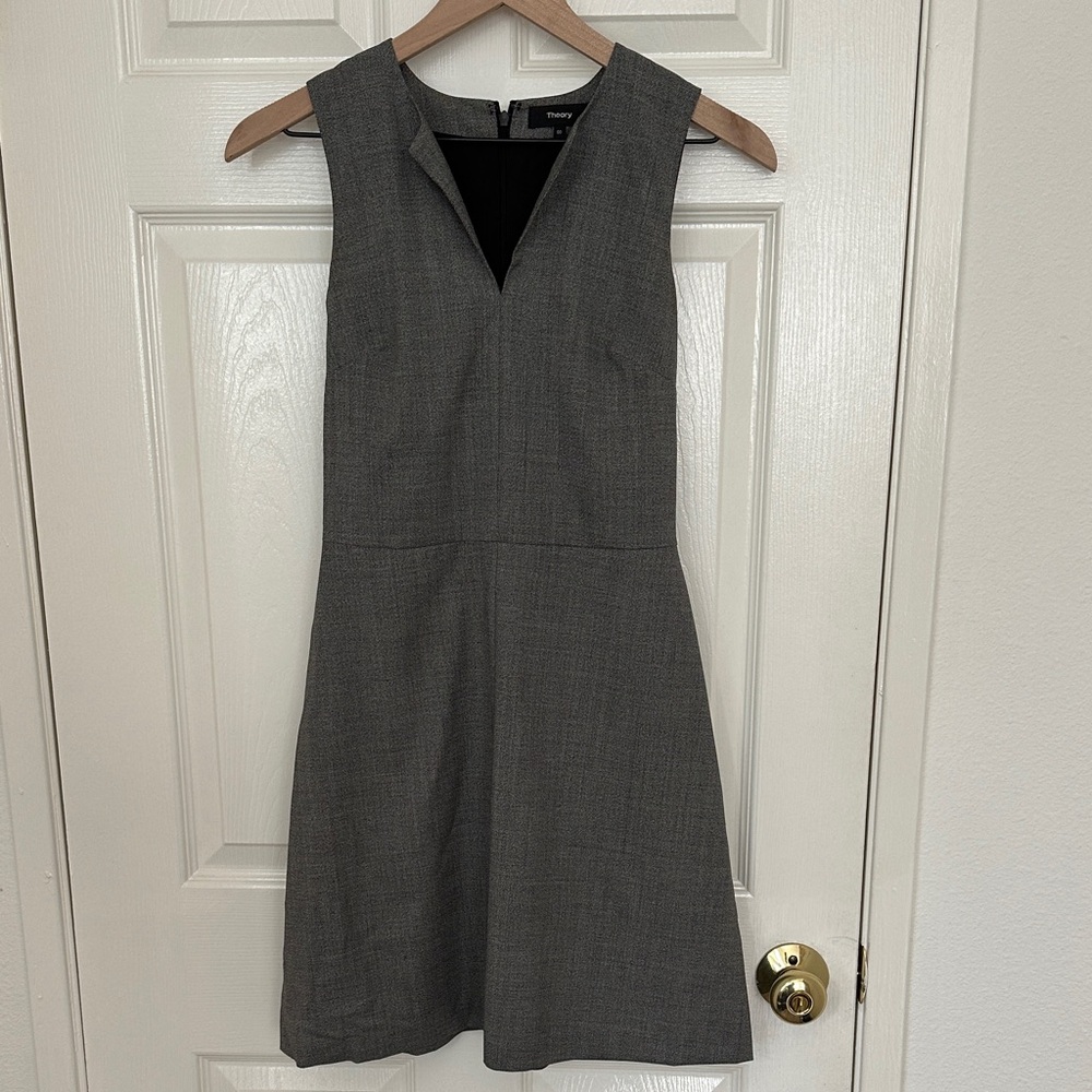 Theory Charcoal Sleeveless Mini Dress